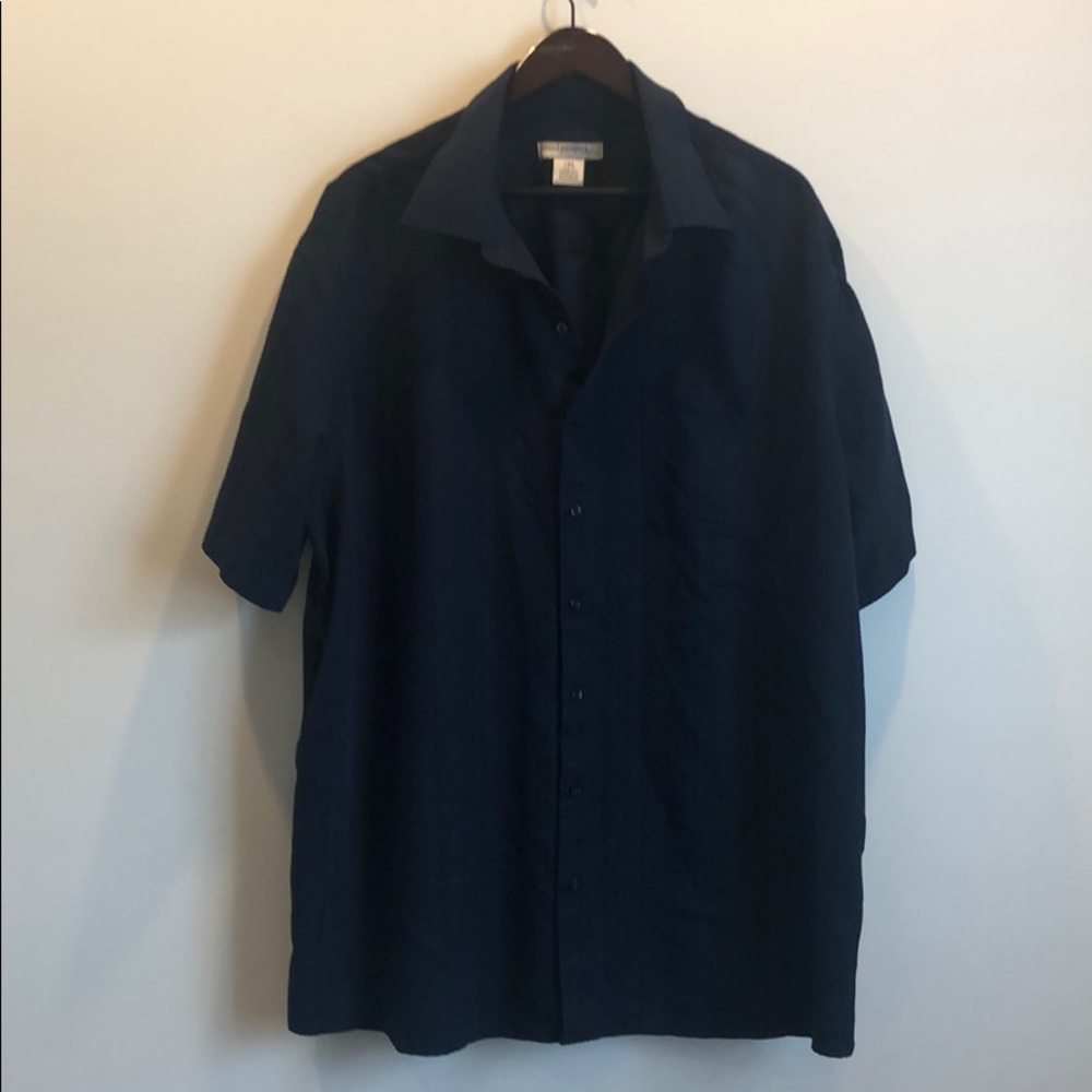 DXL Island Passport Jacquard Striped Sport Shirt